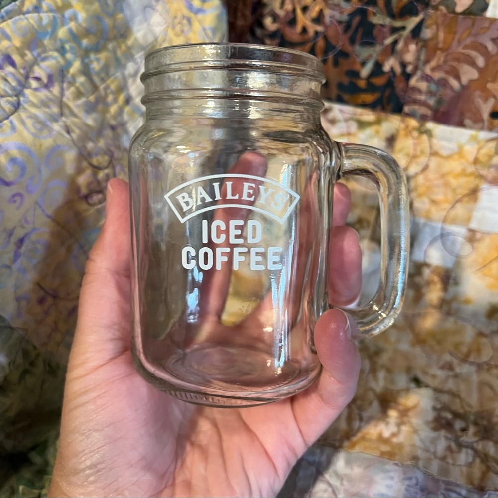 Small Glass Baileys Iced Coffee Mason Jar Mug
